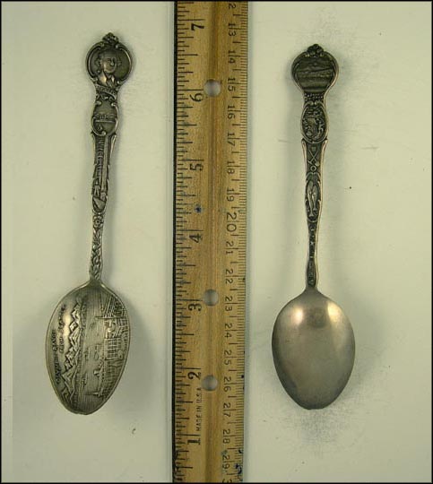Olympic Range, George Washington, Ships, Lumberjack, Mountains, Miner, Fish, Seattle, Washington Souvenir Spoon MAIN