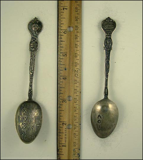 Olympic Range, George Washington, Ships, Lumberjack, Mountains, Miner, Fish, Seattle, Washington Souvenir Spoon MAIN