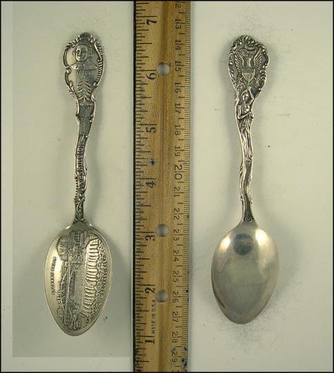 George Washington, Trees, Spokane Falls, Spokane, Washington Souvenir Spoon MAIN