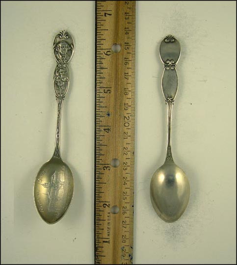 Central School, George Washington, Flowers, Dayton, Washington Souvenir Spoon MAIN
