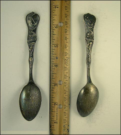 Anchor Line, Ship, Fish, Tools, Tionesta, Pennsylvania Souvenir Spoon MAIN