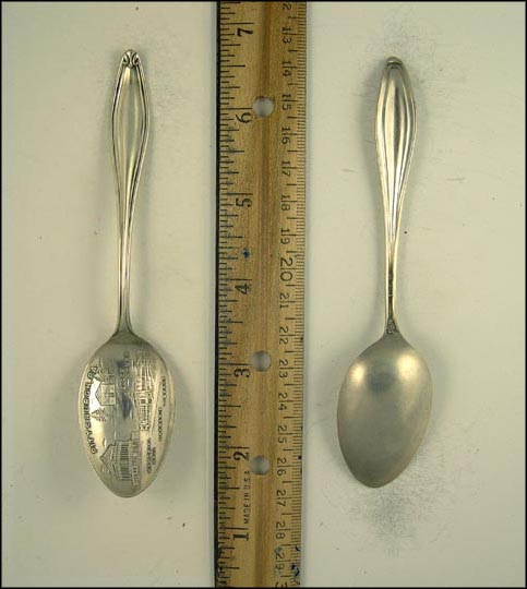 Block House, Memorial Hall, Carnegie Library, Pittsburgh, Pennsylvania Souvenir Spoon MAIN