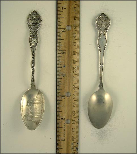 Gymnasium Allegheny College, Meadville, William Penn, State Seal, Meadville, Pennsylvania Souvenir Spoon MAIN