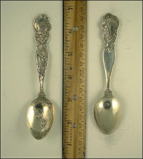 Water Falls, Buffalo, Native American, Pan-American Exposition 1901, Buffalo, New York Souvenir Spoon MAIN