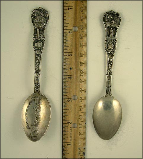 Syracuse University, City Hall, Court House, Train...... Souvenir Spoon MAIN