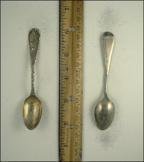 Building, Cat Tales, Fish in Net, Albany, New York Souvenir Spoon MAIN