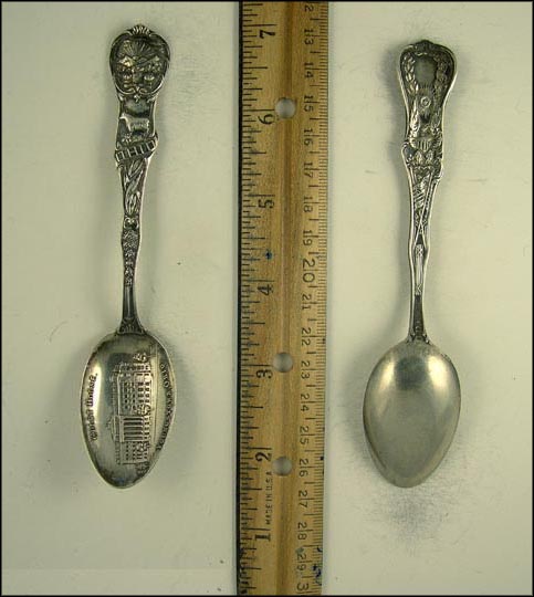 Court House. Youngstown, Ohio, State Seal, Cow, Corn, Youngstown, Ohio Souvenir Spoon MAIN
