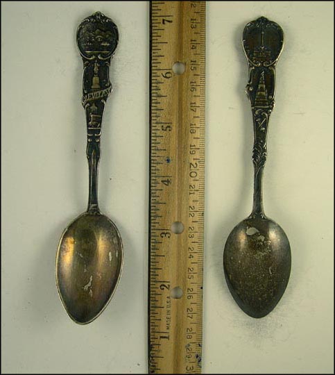 City Seal, Moses Cleveland, Garfield Memorial...... Souvenir Spoon MAIN