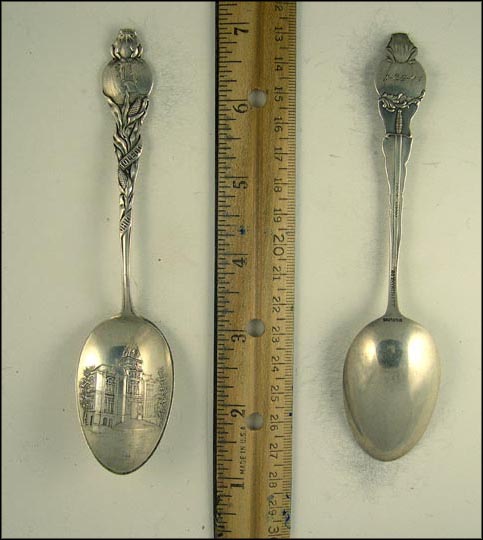 Frog, Pumpkin, Corn, Building, Toledo Blade, Toledo, Ohio Souvenir Spoon MAIN