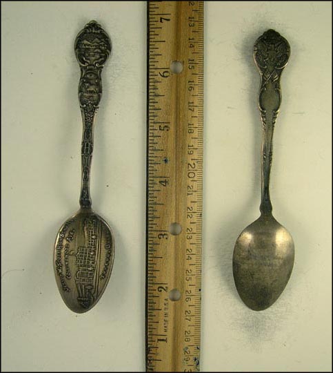 Jessup W. Scott High School. Collingwood Ave., State Seal, Toledo, Ohio Souvenir Spoon MAIN