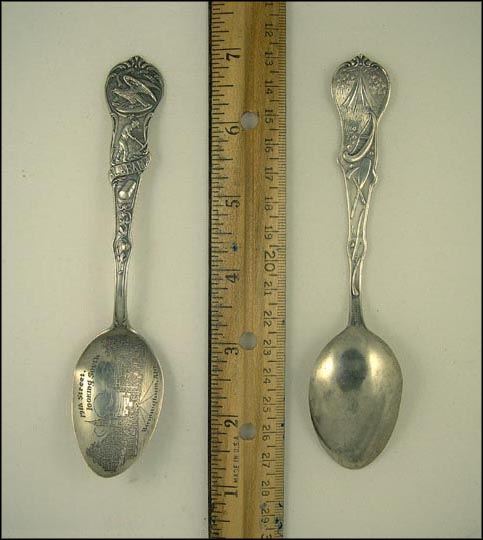 19th Street. Looking South, Miner, Tee Pee, Canoe, Birmingham, Alabama Souvenir Spoon MAIN