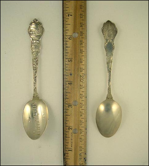 Hoosier State, Cow, State Seal, Covington, Indiana Souvenir Spoon MAIN