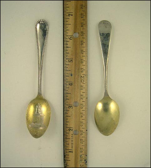 Longfellows Monument, Portland, Maine Souvenir Spoon MAIN