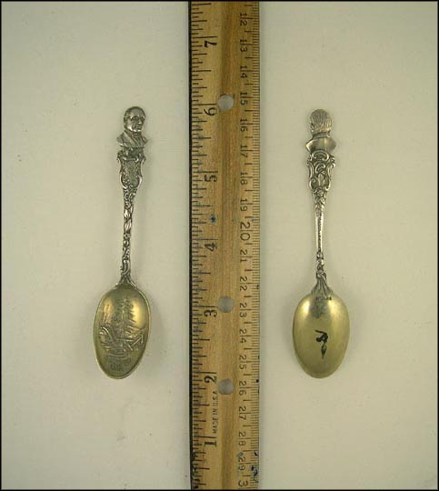 Hannibal Hamlin, Tree, Sunset, Anchor, Bangor, Maine Souvenir Spoon MAIN