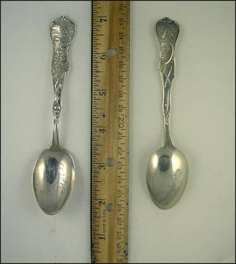 State Seal, Tepee, Canoe, Oars, Kansas Souvenir Spoon MAIN