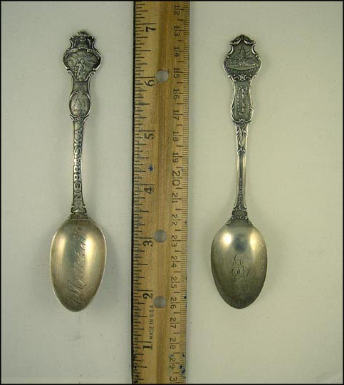 Ft. Kearny, Omaha 1854, State Seal, State Capitol, Pioneer Camp, Mitchell, Nebraska Souvenir Spoon MAIN