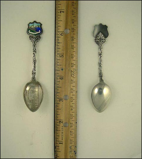 Mount Pleasant House, White Mountains, Enameled State Seal, Bretton Woods, New Hampshire Souvenir Spoon MAIN