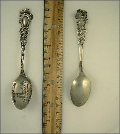 High School, Horse Shoe, Swastika, Good Luck, Duluth, Minnesota Souvenir Spoon MAIN