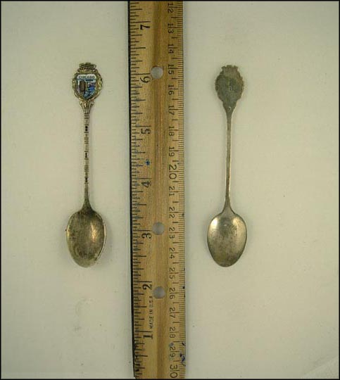 Enameled Scene, Marina City, Chicago, Illinois Souvenir Spoon MAIN