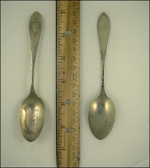 Washington Park, Squirrel, Quincy, Illinois Souvenir Spoon MAIN