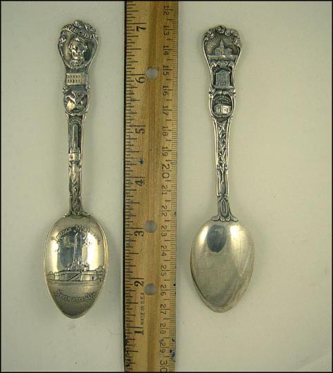 Lincoln's Home, Lincoln, Lincoln Monument, State House...... Souvenir Spoon MAIN