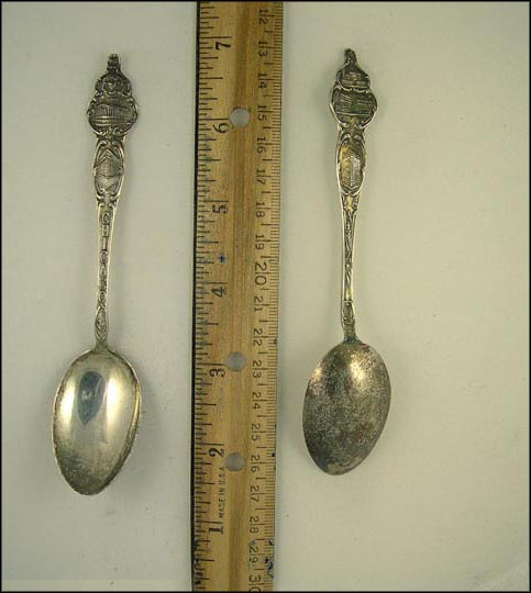 New County Building, First National Bank, Fort Dearborn, Auditorium...... Souvenir Spoon MAIN