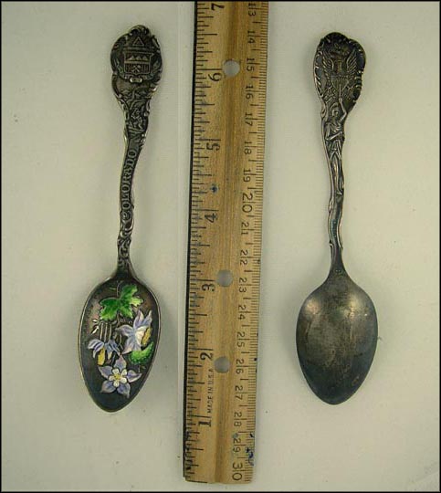 Enameled Flowers, State Seal, Stratton, Colorado Souvenir Spoon MAIN