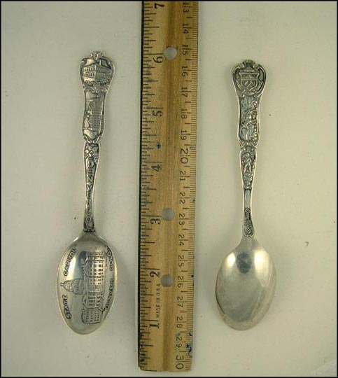 State Capitol, Auditorium, United States Mint, State Seal, Prospector, Denver, Colorado Souvenir Spoon MAIN