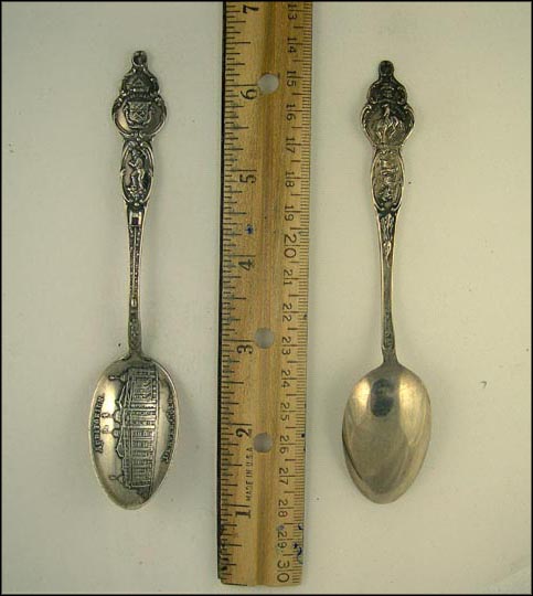 Auditorium, State Seal, Bucking Bronco, Horse and Buggy, Denver, Colorado Souvenir Spoon MAIN
