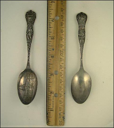 State Capitol, Denver One Mile High, State Seal, Bucking Bronco...... Souvenir Spoon MAIN