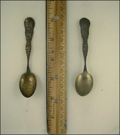 Donkey, State Seal, Pikes Peak Alt. 14147 ft., Smelters, Washing Gold, Durango, Colorado Souvenir Spoon MAIN