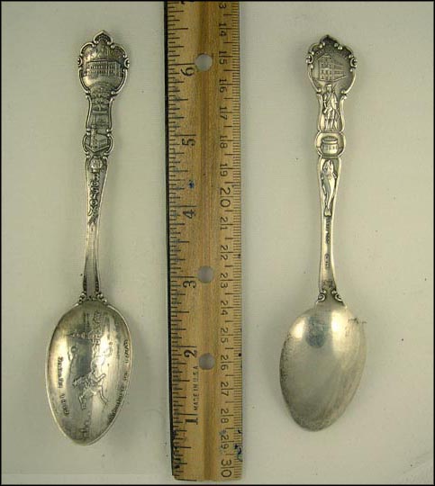 State House, Washington Elm, Old South Church, The Hub, Bunker Hill...... Souvenir Spoon MAIN