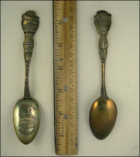 Faneuil Hall, Baked Beans, The Hub, Washington Elm Cambridge...... Souvenir Spoon MAIN