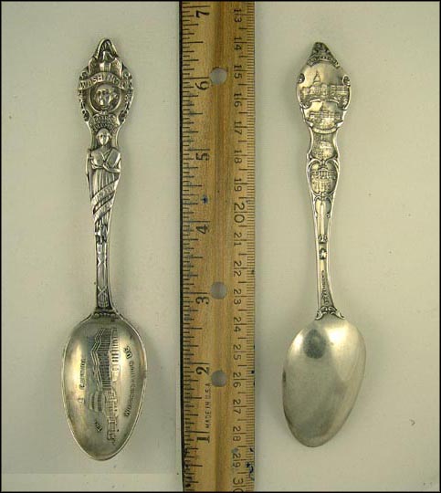 The Capitol, Washington, Library of Congress, Mount Vernon...... Souvenir Spoon MAIN