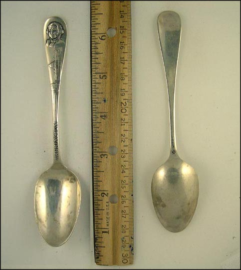 Washington Monument, White House, The Capitol, George Washington, Washington, District of Columbia Souvenir Spoon MAIN