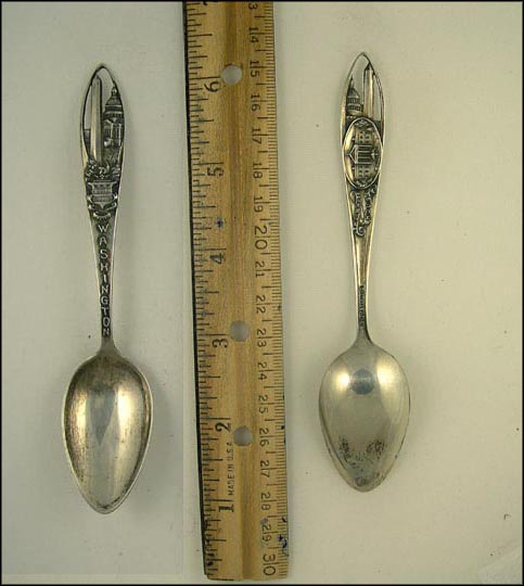 Cut Out of Washington Monument and The Capitol, The White House, Washington, District of Columbia Souvenir Spoon MAIN