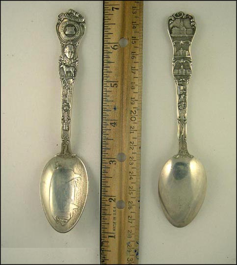 City Seal, First Gov. Wm. Clark, Train, Ship, Pig, State Capitol...... Souvenir Spoon MAIN
