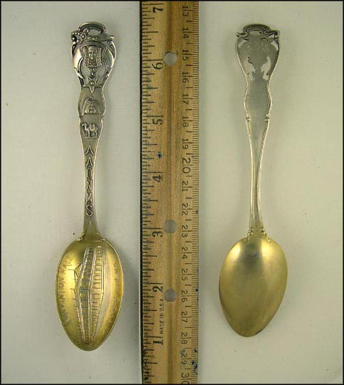 Convention Hall, Masonic Symbols, Aaonms, Kansas City, Missouri Souvenir Spoon MAIN