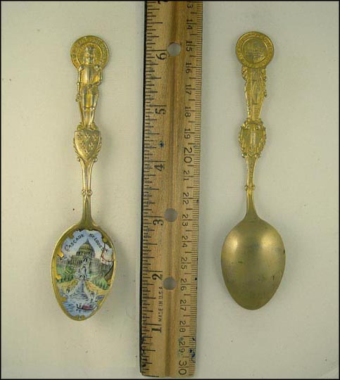 1215 Saint Louis 1270, Enameled Cascade '04, City Seal...... Souvenir Spoon MAIN