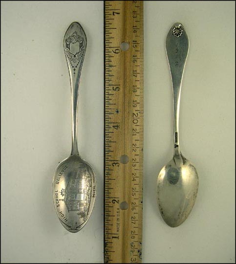High School, Bellevue, Michigan Souvenir Spoon MAIN