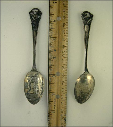 Mich. Central Depot, State Seal, Cut Out Eagle, Detroit, Michigan Souvenir Spoon MAIN