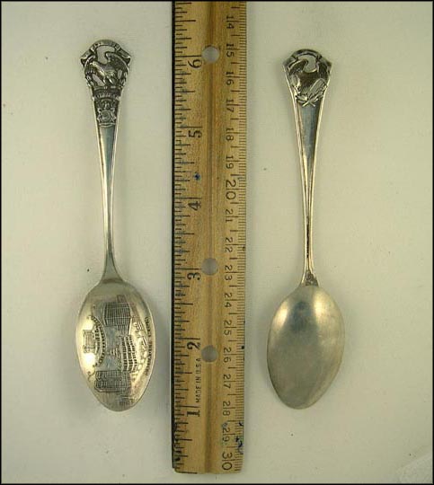 Central Depot, State Seal, Cut Out Eagle, Detroit, Michigan Souvenir Spoon MAIN