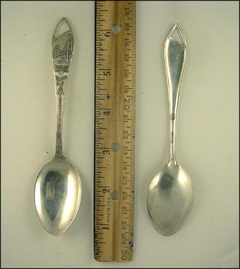 Straights, Mackinac Bridge, Cut Out, Mackinac Island, Michigan Souvenir Spoon MAIN