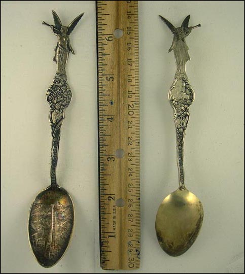 Mt. Lowe Incline, Grapes, Angel, State Seal, Los Angeles, California Souvenir Spoon MAIN