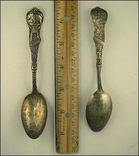 Golden Gate, Grapes, Bear, State Seal...... Souvenir Spoon MAIN