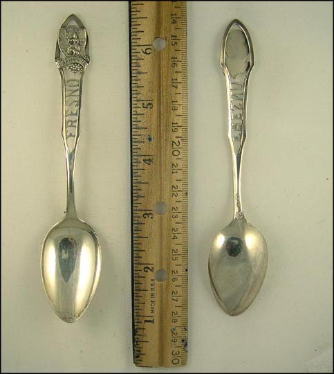 Cut Out, State Seal, Fresno, California Souvenir Spoon MAIN
