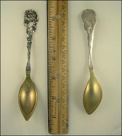Cut Out Flower Handle, Pomona, California Souvenir Spoon MAIN