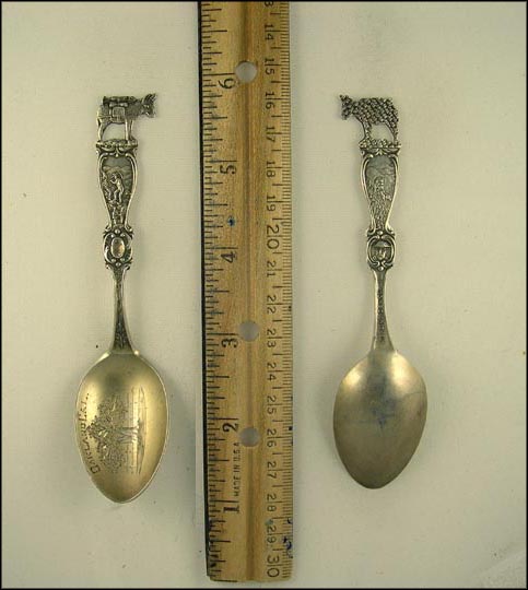 Tree by a Fence, Miner, Cut Out Donkey, Oakland, California Souvenir Spoon MAIN