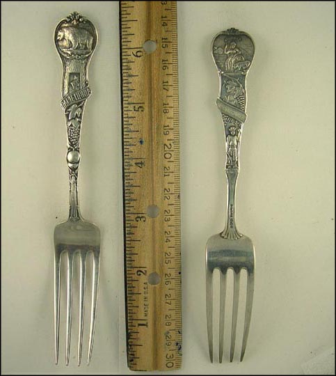 Bear, Fruit, State Seal, 1849, Miner, California Souvenir Spoon MAIN