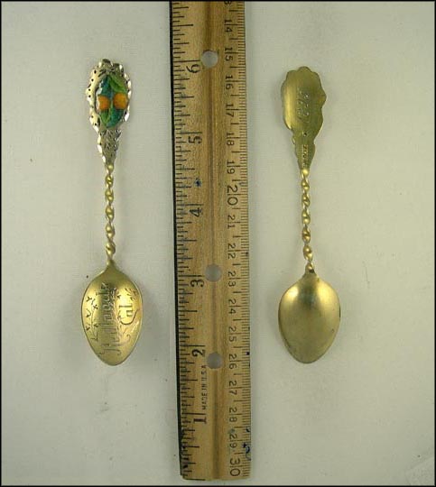 Enameled Oranges, AS IS, Redlands, California Souvenir Spoon MAIN